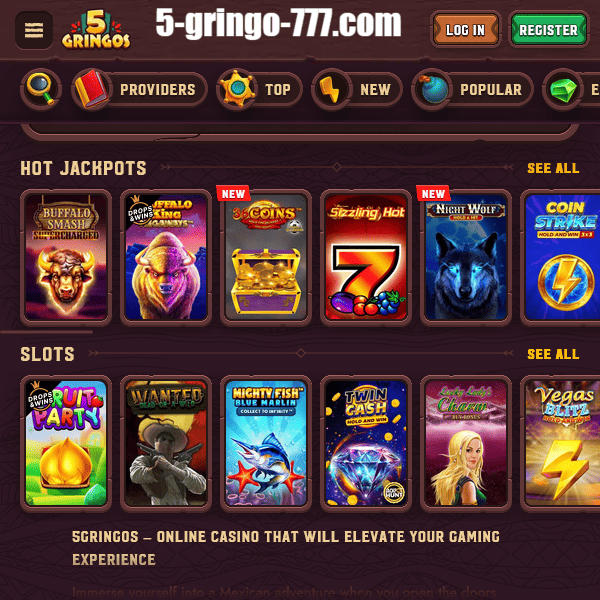 5Gringos Blackjack Kategorie Übersicht