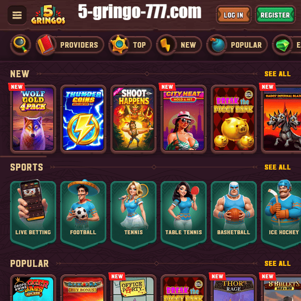 5Gringos Neue Spiele und Sportarten Ăbersicht