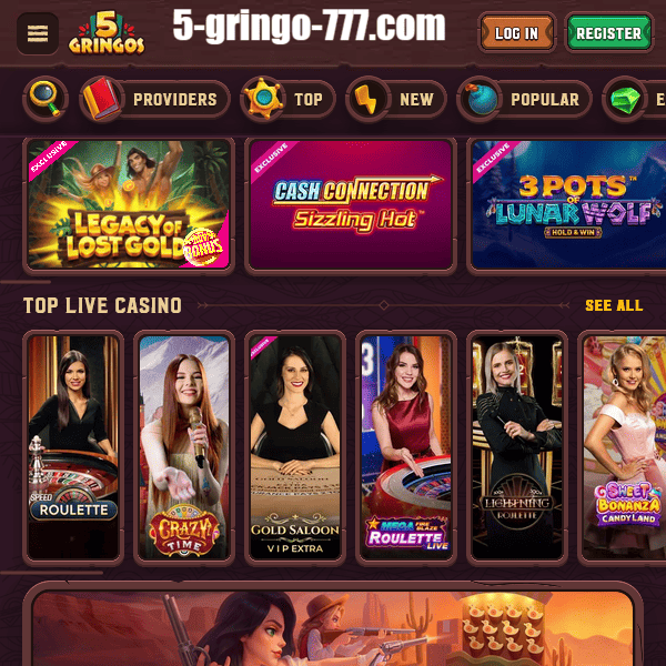 5Gringos Top Live Casino Karussell